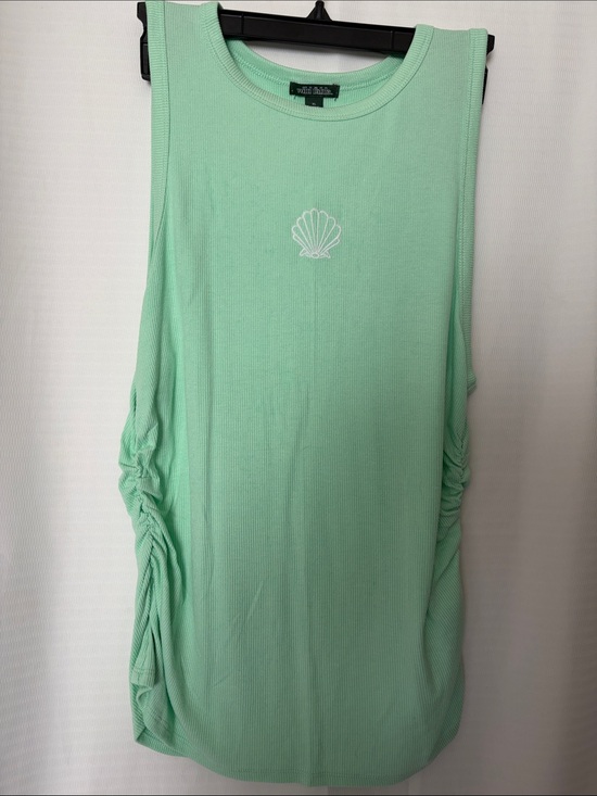 wild fable Tops - wild fable Mint Green Ribbed Sleeveless Shell-Embroidered Tank NWT